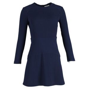 Sandro Mini Dres sin Navy Blue Wool